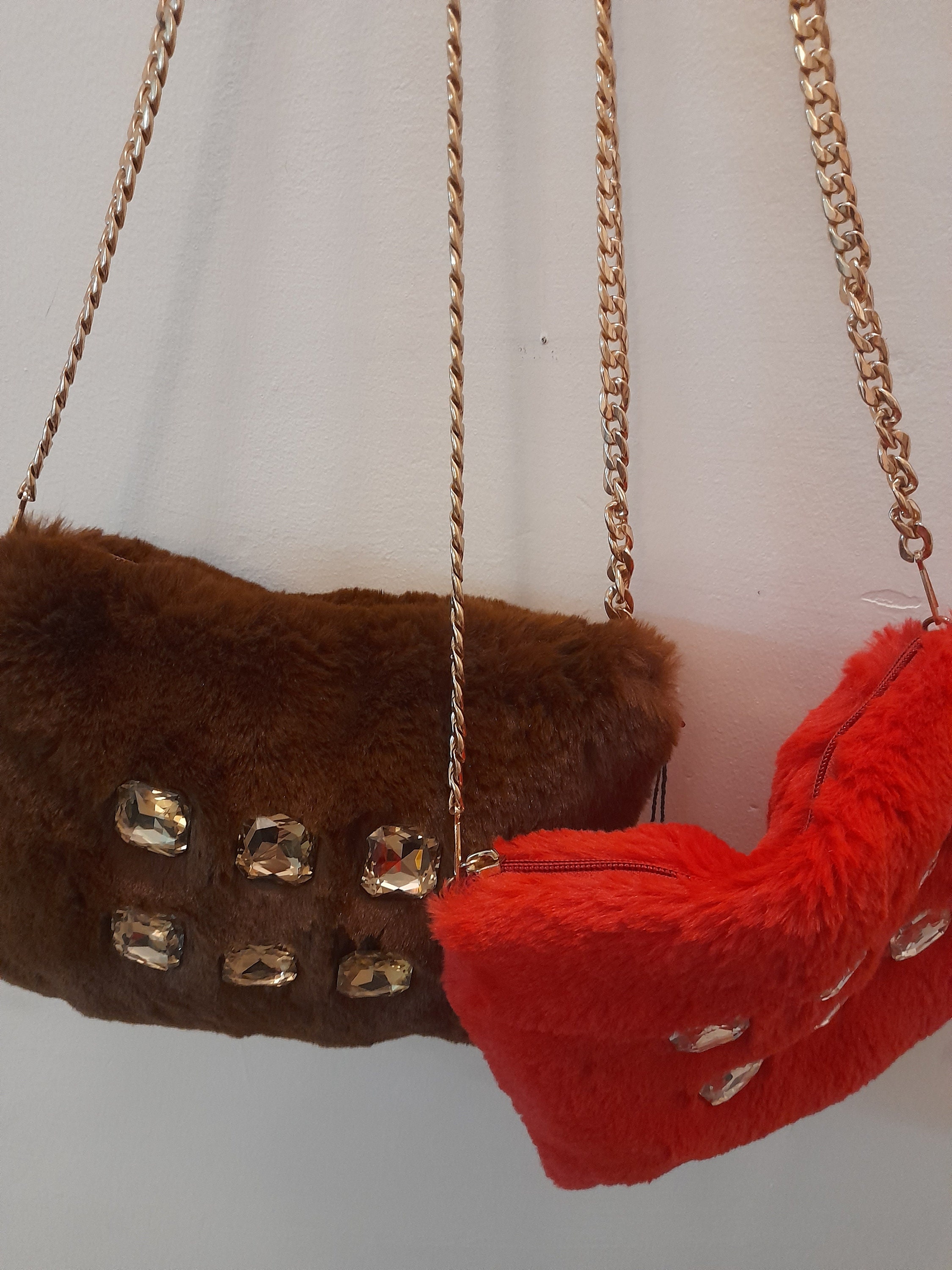 Women's Fur Stones Bag