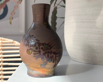 Vintage Eelees Family Pottery Vase, Shepherds Well Pottery Bud Vase, Small Ceramic Vase, Marked