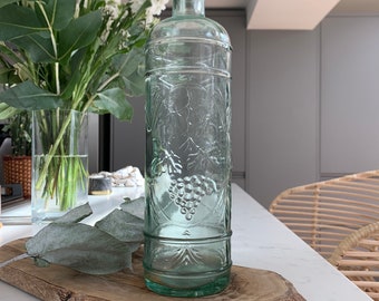 Clear glass grape bottles | Etsy VINTAGE GRAPES VINE Shape Glass Bottle