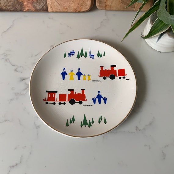Vintage Lord Nelson Pottery England 10 - 71 Pottery Train Decorative Collectible Plate c1960's