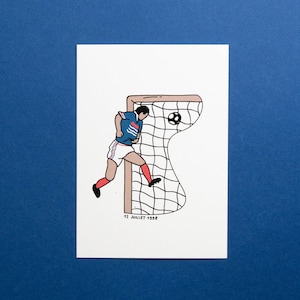 Carte postale / Illustration – Zinédine Zidane, 12 juillet 1998