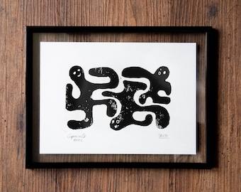 Capoeira 3 - Linogravure 148x210mm (A5)