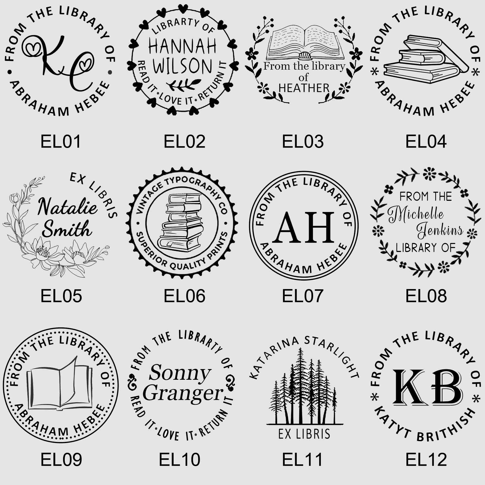 Grabador de libros personalizado Sello de grabador Etsy