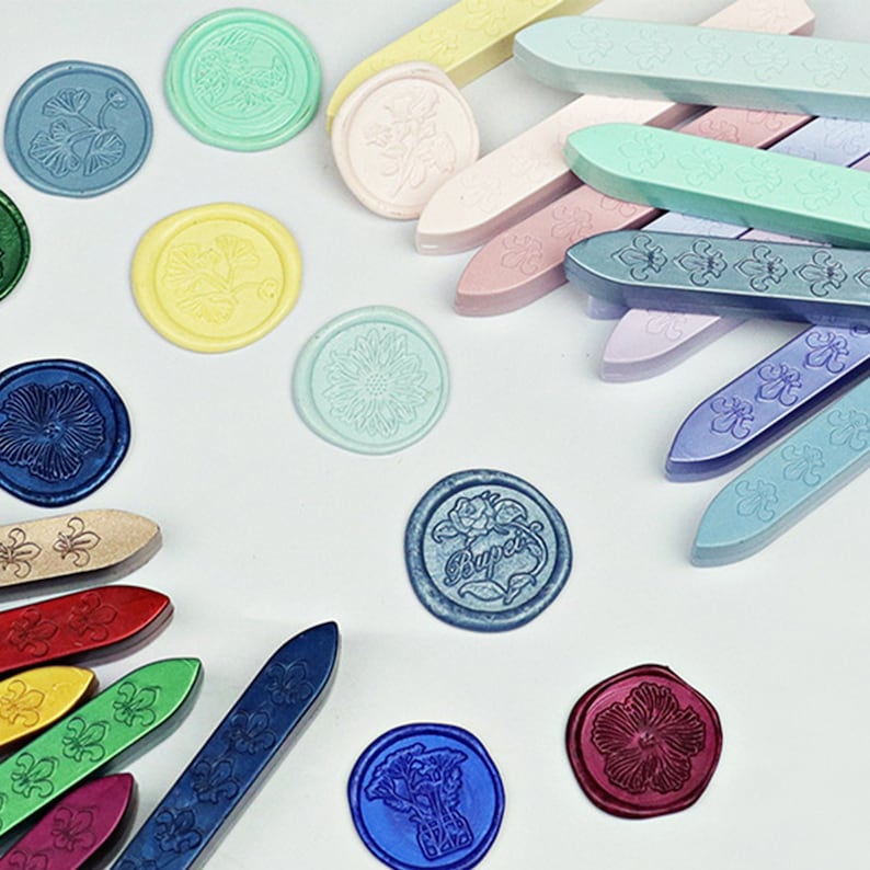 Sealing Wax Sticks No Wick 54 Colors Wax Seal Sticks Premium Etsy