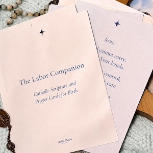 Catholic Labor Prayer Cards | Printable Scripture Cards for Birth | Christian Pregnancy Gift | Digital Download