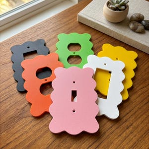 Retro Scalloped Light Switch Cover - Mid Century Modern Outlet Plate Decor