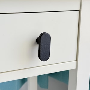 Oval L Shape Retro Mid Century Modern Drawer Knob – Cabinet or Dresser Pull
