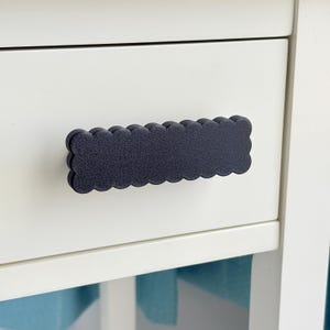 Retro Mid-Century Modern Drawer Pull, Scalloped Edge Cabinet or Dresser Handle