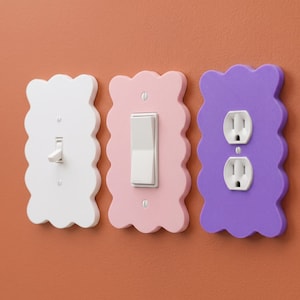 Tapa de interruptor de luz estilo retro con bordes festoneados / Accesorio moderno y minimalista para el hogar / Para interruptores de palanca, balancín y enchufes