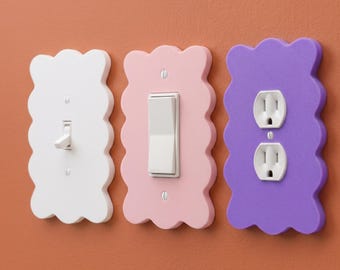 Retro Scalloped Light Switch Cover | Modern Minimalist Home Accent | Toggle, Rocker, and Outlet Sizes