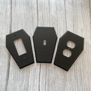 Coffin Light Switch Cover – Gothic Spooky Toggle Decora Duplex Outlet Plate