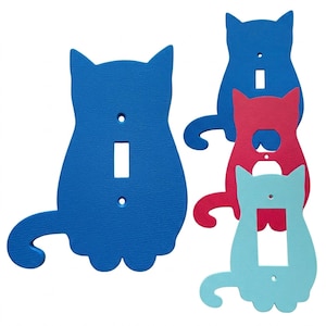 Cat Kitten Light Switch Cover – Mid Century Modern Toggle Decora Duplex Plate