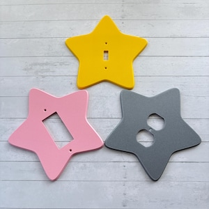 Galaxy Star Light Switch Cover, Mid‑Century Modern Toggle Rocker Decora Duplex Outlet
