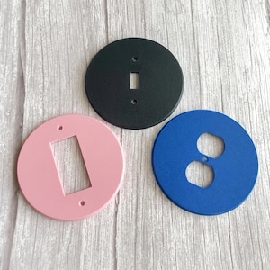 Round Light Switch Cover – Mid Century Modern Toggle Decora Duplex Plate