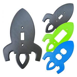Rocket Ship Light Switch Cover – Mid Century Modern Toggle Decora Duplex Plate