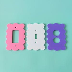 Funky Wavy Scalloped Light Switch Cover – Mid‑Century Modern Rocker Toggle Duplex Outlet Plate
