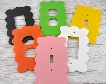 Retro Scalloped Switch Plate | Funky Architectural Hardware | Toggle, Rocker, and Outlet Sizes