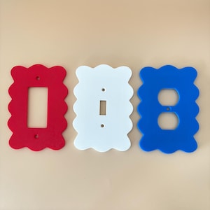 Funky Wavy Scalloped Light Switch Cover – Mid‑Century Modern Rocker Toggle Duplex Outlet Plate