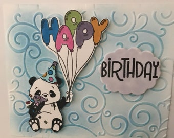 Handmade Panda Birthday Card