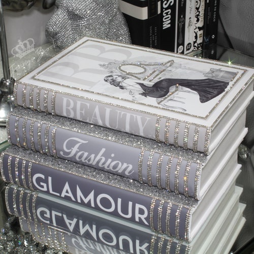Sparkly Grey Coffee Table Books Glam Bling Stack Of Sweden Sparkly Grey Coffee Table Books Glam, Make Your Own Coffee Table Books