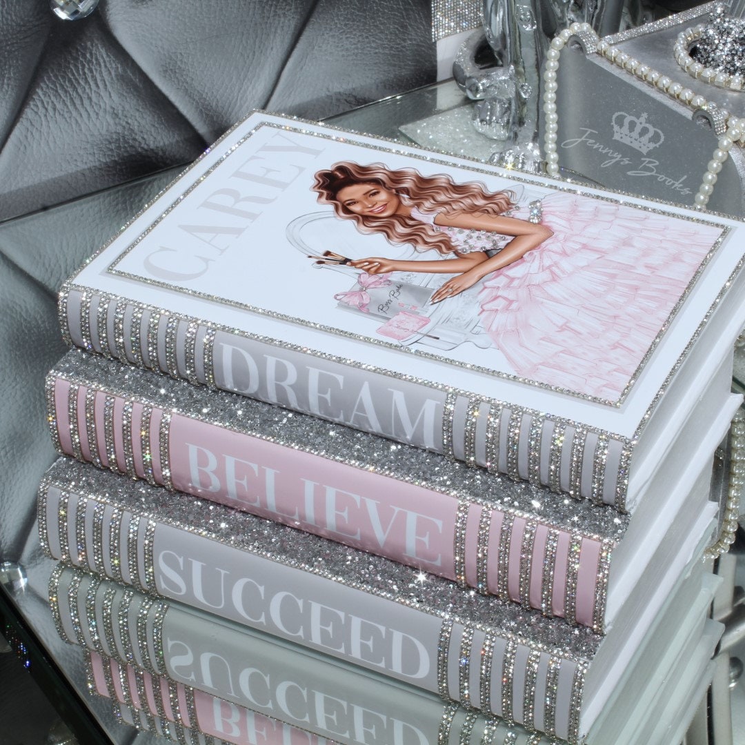 Glam Book Stack Create Your Own Character Pink/grey Lots of Sparkle and  Bling 