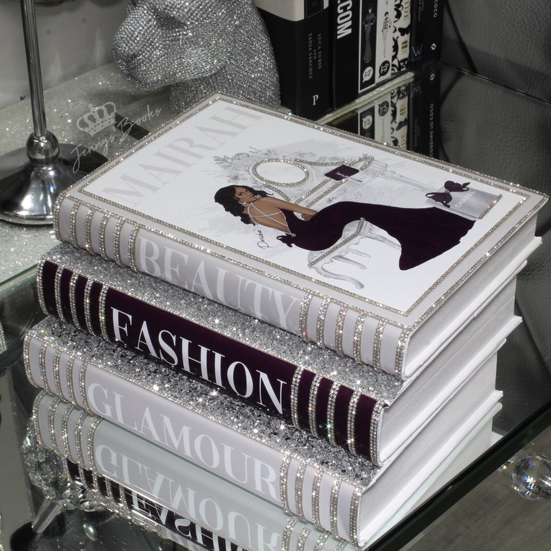 Bling Decor Glam Book Stack Custom Made Bling Books Stack Etsy