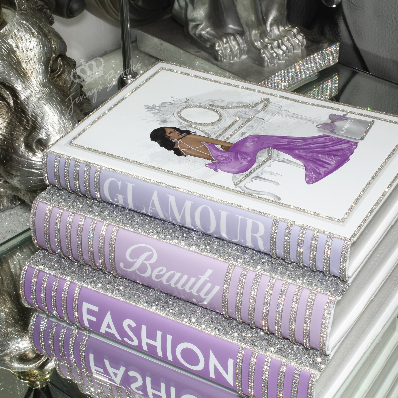 Bling Decor Glam Book Stack Custom made bling books Stack Etsy