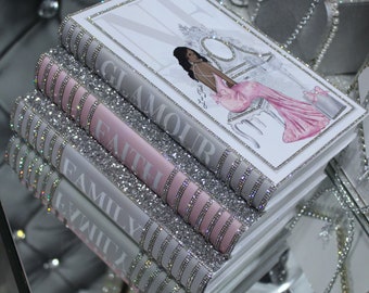 Luxury Bling Books Stacked,table Decoration Boks,personalised Book