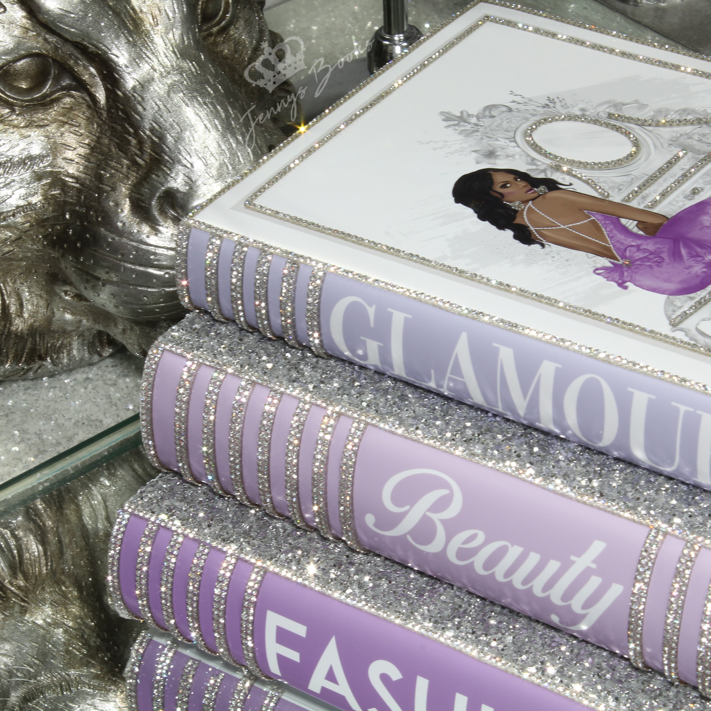 Bling Decor Glam Book Stack Custom made bling books Stack Etsy