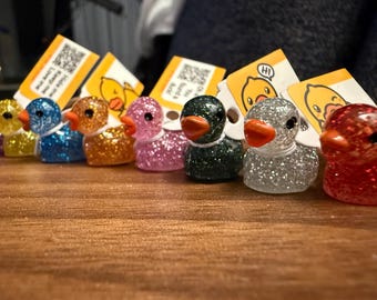 Tiny Cruise Ducks - Glitter- Custom Tags, Magnet or Suction Cup