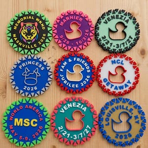 UPGRADED 2.5” Cruise Duck Magnets or Coins: Pick Your Frame & Up to 8 Colors per Magnet! image 8