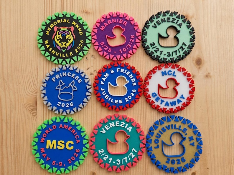 UPGRADED 2.5” Cruise Duck Magnets or Coins: Pick Your Frame & Up to 8 Colors per Magnet! image 8