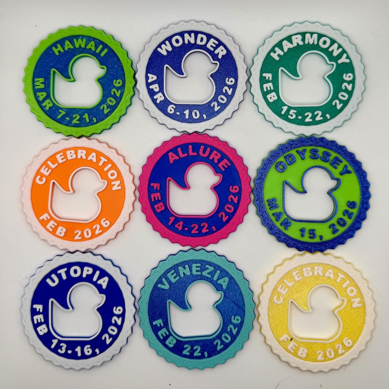 UPGRADED 2.5” Cruise Duck Magnets or Coins: Pick Your Frame & Up to 8 Colors per Magnet! image 13