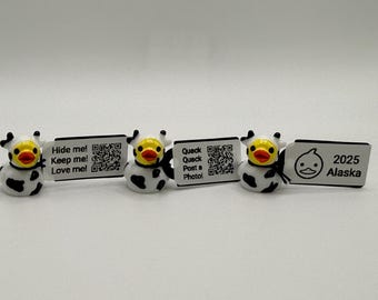 Magnetic Cow Duck: Resin Cruise Ducks with Personalized Tag
