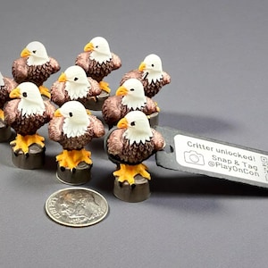Mini Auburn Eagles Mascots - Game Day Spirit with Custom Tags & Magnet or Suction Cup