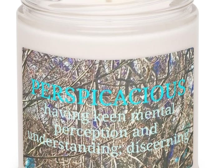 White Sage Lavender Candle, Perspicacious Definition, Bottle Garden Asheville, Gift for Writers, Poet Gift, Unique Jar, Intellectual Gift