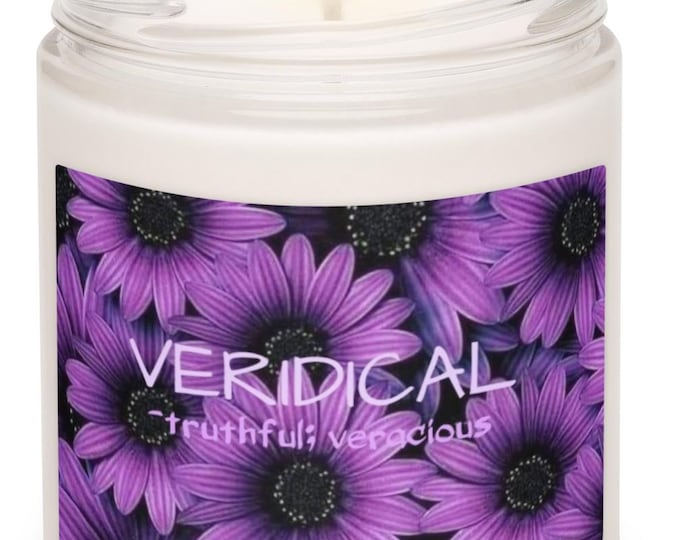 White Sage Lavender Candle, Veridical Definition, Purple Floral Decor, Manifestation Gift, Meditation Jar, Self Healing Candle, Soy Candle