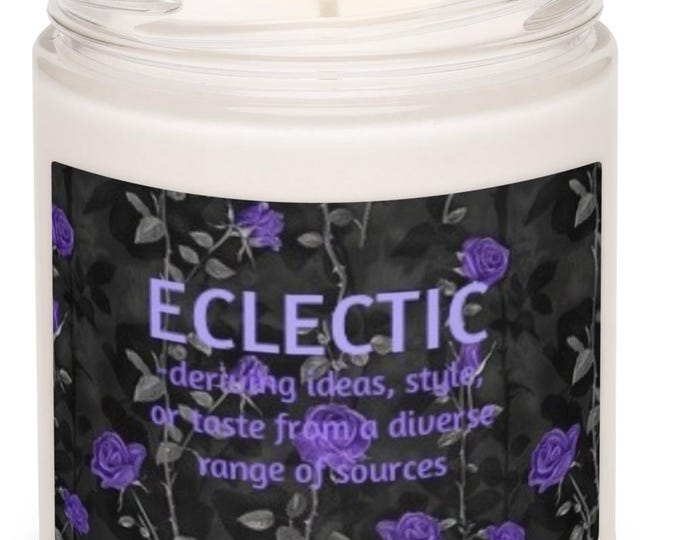 Coconut Cream Cardamom Candle, Eclectic Definition, Gothic Floral Decor, Witchy Gift, Unique Gift for Her, Artsy Candle, Altar Jar