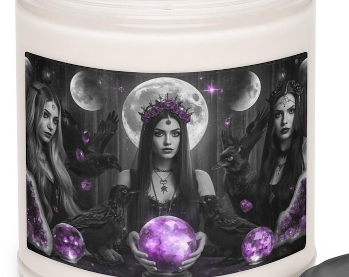 The Power of Three Scented Soy Candle in 5 Scent Choices, Meditation Candle, Manifestation Candle, Self Care Gift, Reusable Jar Candle