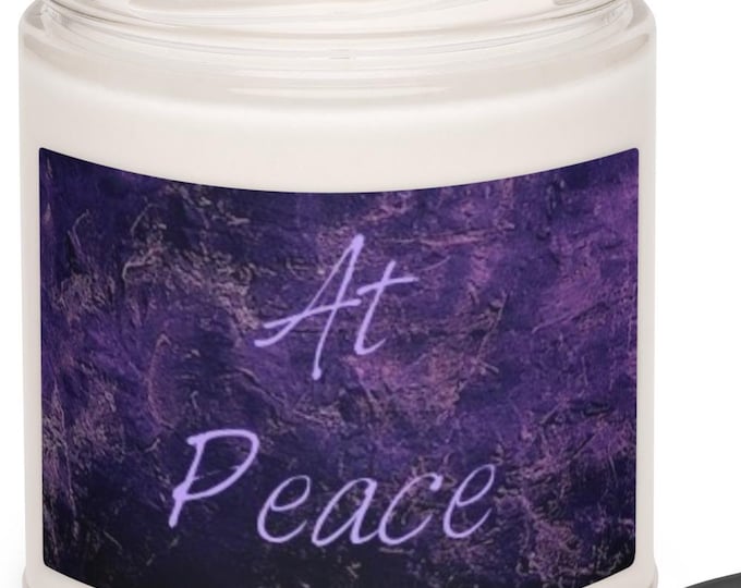 Coconut Cream Candle, Cardamom Scented, At Peace Quote, Purple Decor, Calm Gift, Self Love Candle, Witchy Feminine, Soy Candle Jar