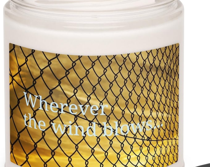 Wherever the Wind Blows Candle, Coconut Cream Cardamom Scent, Sunshine Sky Decor, Boho Hippie Gift, Free Spirit Candle, Soy Jar Candle