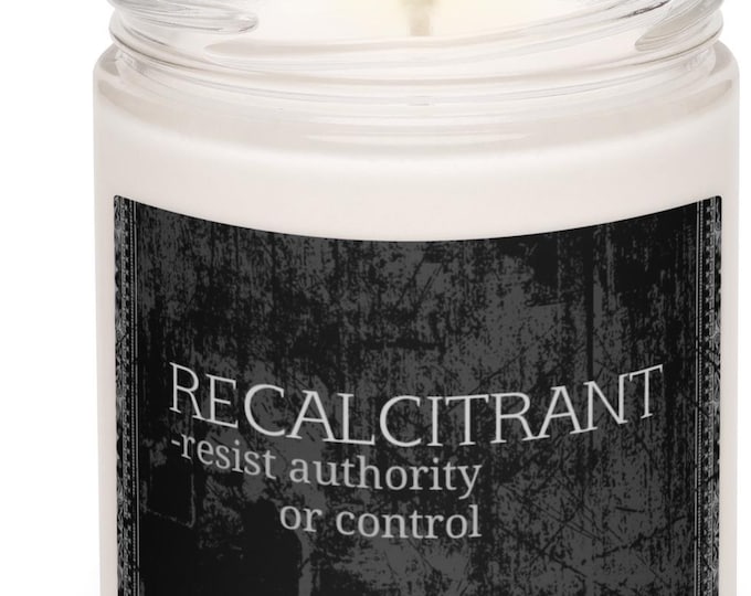 Peppered Passionfruit Candle, Recalcitrant Definition, Gothic Decor, Witchy Gift, Manifestation Candle, Unique Gift for Her, Altar Jar