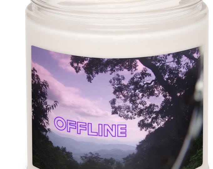 Offline Scented Soy Candle in 5 Scent Choices, Self Care, Meditation Candle, Manifestation Candle, Unique Candle Gift, Reusable Jar Candle