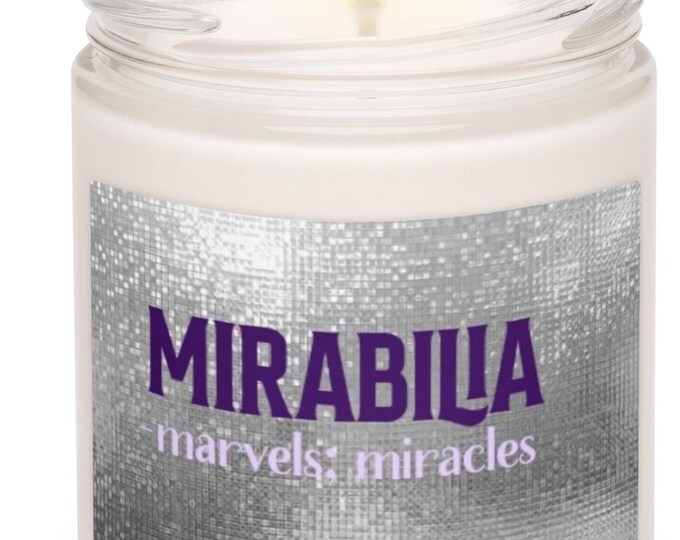 Peppered Passionfruit Candle, Mirabilia Definition, Silver Sequin Decor, Manifestation Gift, Glam Witch Candle, Positivity Jar, Unique Gift