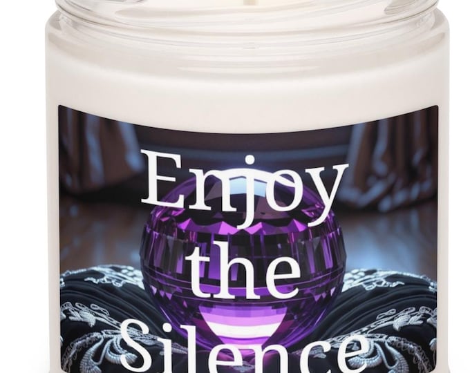 White Sage Lavender Candle, Enjoy The Silence Quote, Depeche Mode Gift, Witchy Goth Decor, Crystal Ball Art, Meditation Candle, Reusable Jar