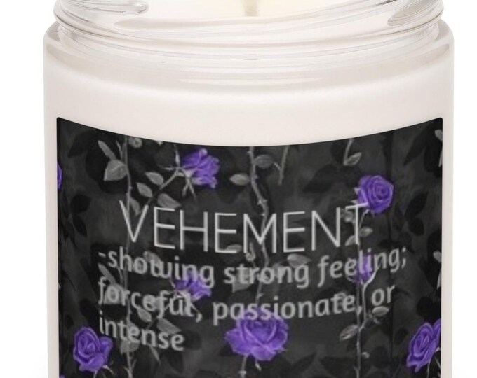 Coconut Cream Cardamom Candle, Vehement Definition, Blue Floral Decor, Witchy Goth Gift, Manifestation Candle, Self Love Jar, Soy Candle