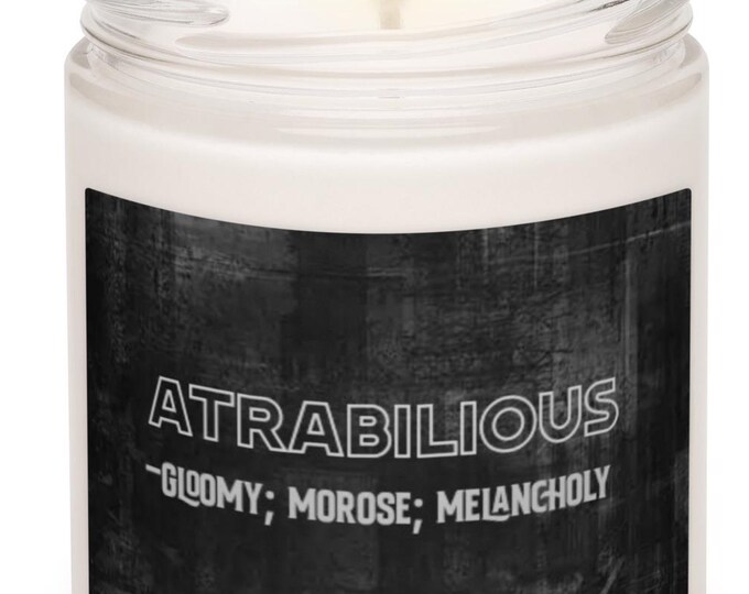 Sea Salt Orchid Candle, Atrabilious Definition, Black Velvet Decor, Goth Home Gift, Witchy Candle, Meditation Jar, Unique Soy Candle