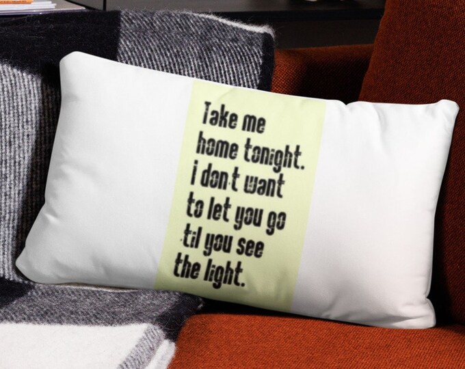 20x12 Throw Pillow, Music Lyrics Throw Pillow, 80s Music Pillow, Anniversary Gift, Wedding Gift, 80s Rock Music Home Decor