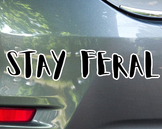 Vinyl Bumper Sticker, 15x3.75, Stay Feral, Gen X Stay Feral, Gen X Gift, Gen X Quote, Gen X Bumper Sticker, Funny Sticker, Gen X Sticker