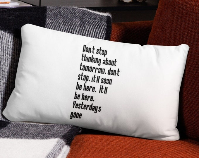 20x12 Throw Pillow, Fleetwood Mac Music Lyrics Throw Pillow, 70s Music Pillow, Anniversary Gift, Wedding Gift, 70s Rock Music Home Decor